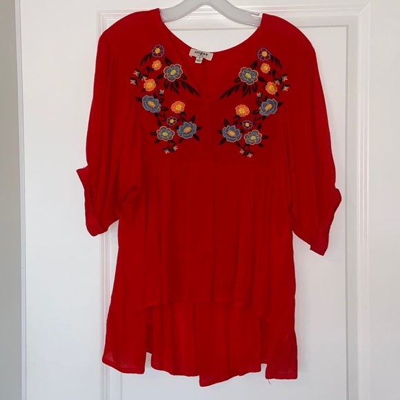 Floral Embroidered Babydoll Top - Picture 3 of 4